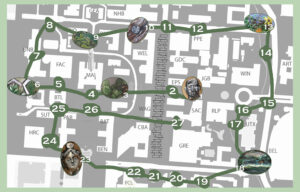 map of green tour at UT Austin