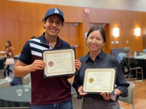 2 international scholarship winners for English as a Second Language study.