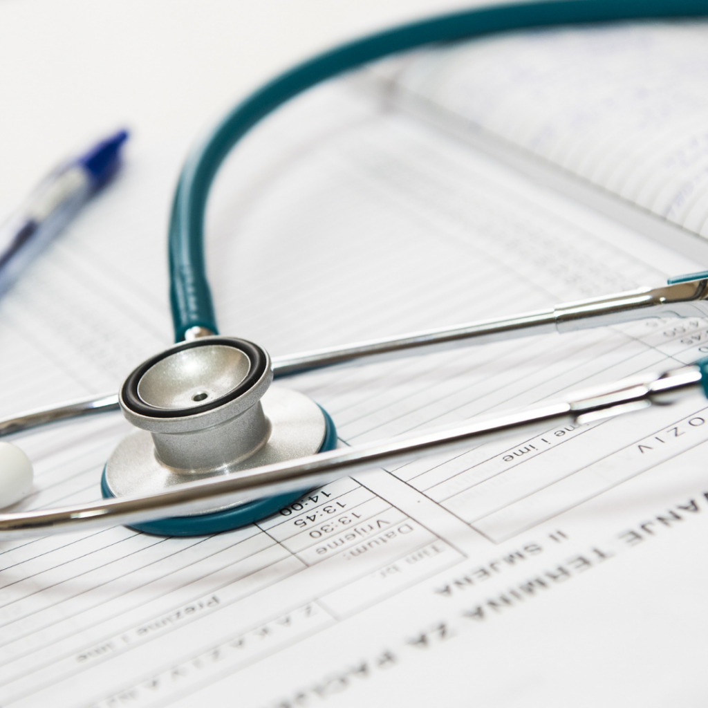 picture of a stethoscope lying on a chart
