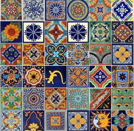 colorful tiles are displayed in a grid