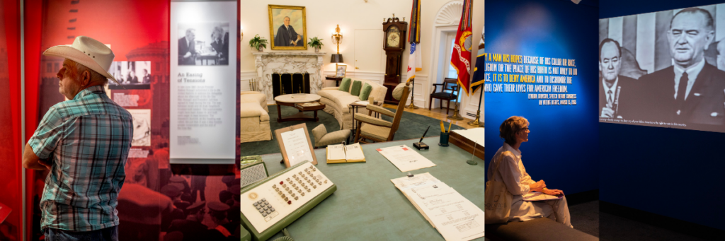 View of the inside of the LBJ Presidential Libary on the UT Austin campus